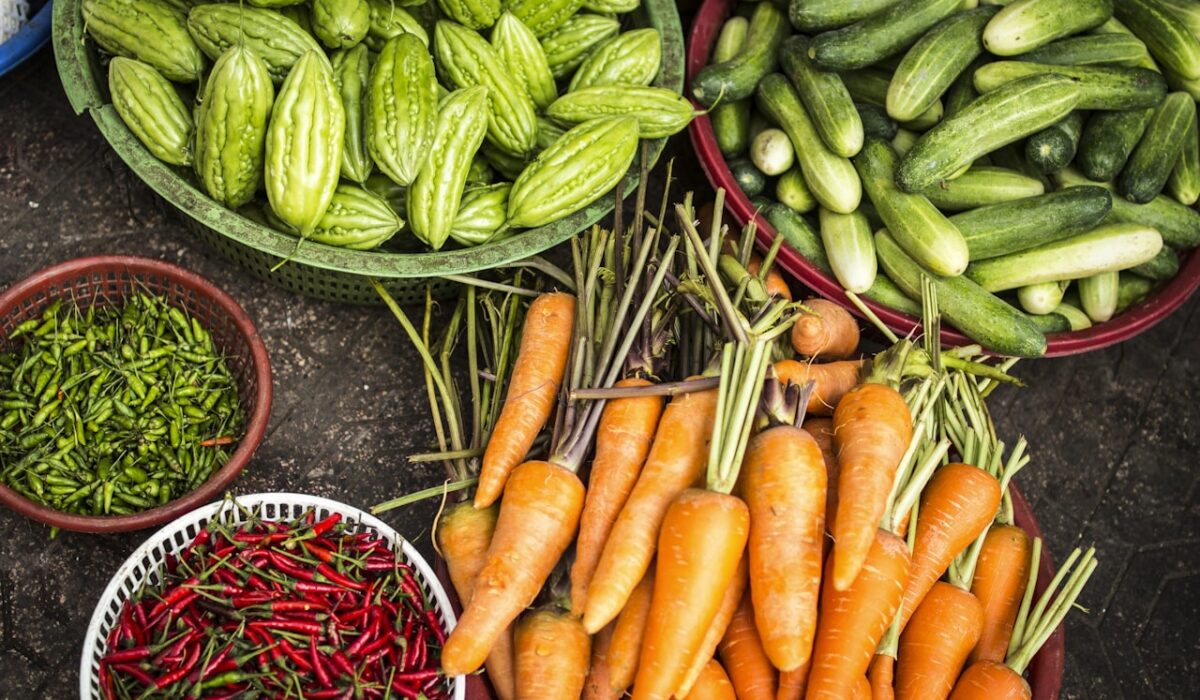 Healthy organic vegetable garden with lush green plants
