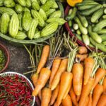Healthy organic vegetable garden with lush green plants