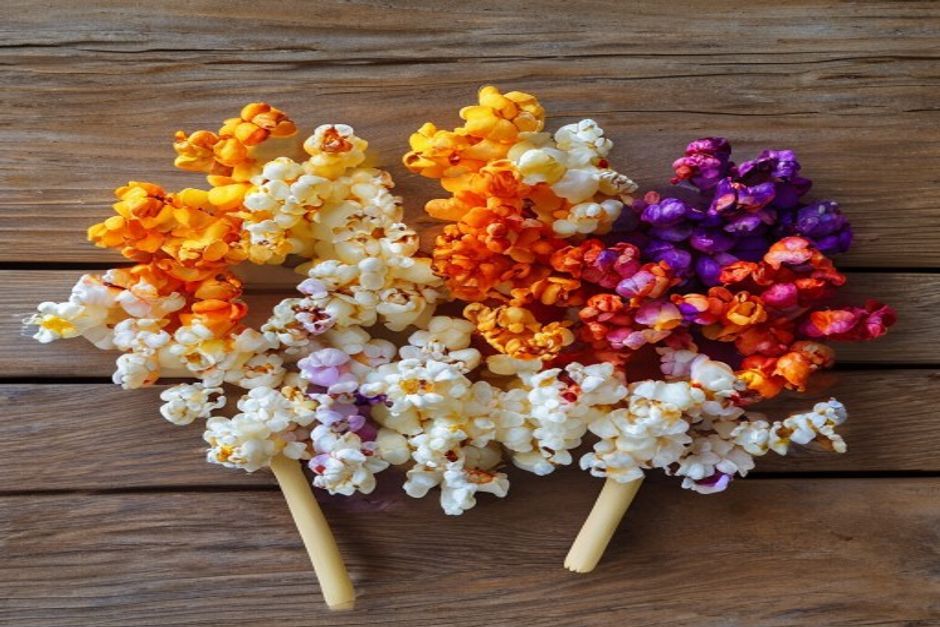 multicolored popcorn ears with kernels ready to harvest